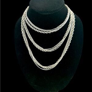 Silver 3 chain necklace
